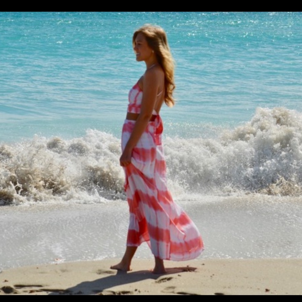 2 piece pink tie dye size small